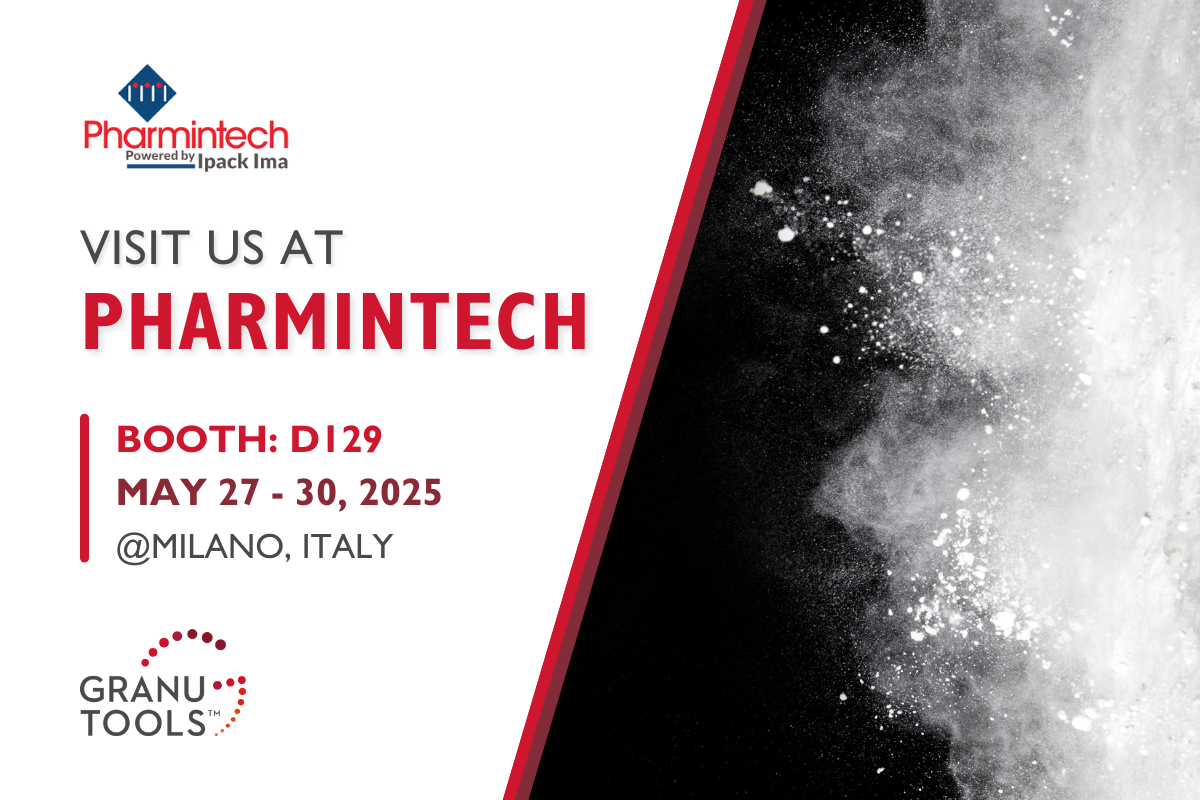 banner of Granutools to share that Granutools will attend Pharmintech 2025 from May 27 to 30 in Milan, Italy.